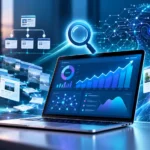 Futuristic AI SEO Analytics Workspace